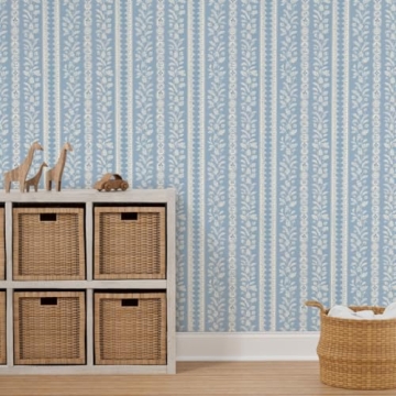 Cottagecore Cornflower Blue Removable Wallpaper for All