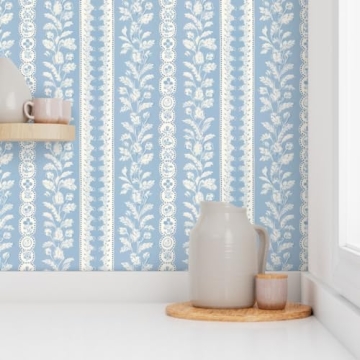 Cottagecore Cornflower Blue Removable Wallpaper for All