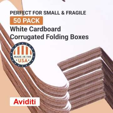 AVIDITI Small Shipping Boxes 50-Pack | Durable Packaging Solution