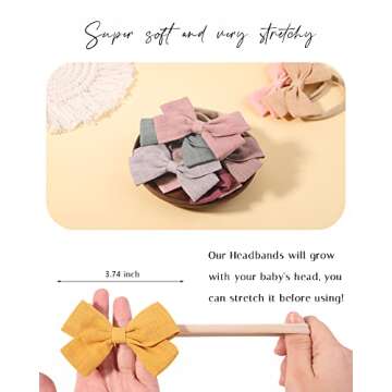 Jollybows 40pcs Baby Girls Nylon Hair Bows - Adorable and Comfortable Accessories