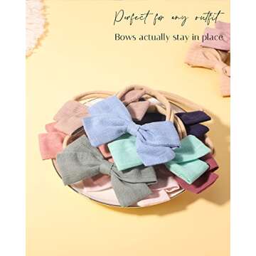 Jollybows 40pcs Baby Girls Hair Bows - Soft & Stylish