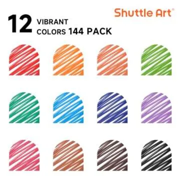 Shuttle Art Dry Erase Markers, 12 Colors 144 Bulk Pack Whiteboard Markers, Fine Point Dry Erase Markers Perfect for Writing on Dry Erase Whiteboard Mirror Glass for School Office Home