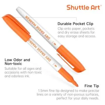 Shuttle Art Dry Erase Markers, 12 Colors 144 Bulk Pack Whiteboard Markers, Fine Point Dry Erase Markers Perfect for Writing on Dry Erase Whiteboard Mirror Glass for School Office Home