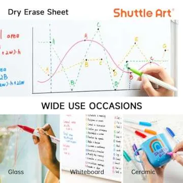 Shuttle Art Dry Erase Markers, 12 Colors 144 Bulk Pack Whiteboard Markers, Fine Point Dry Erase Markers Perfect for Writing on Dry Erase Whiteboard Mirror Glass for School Office Home
