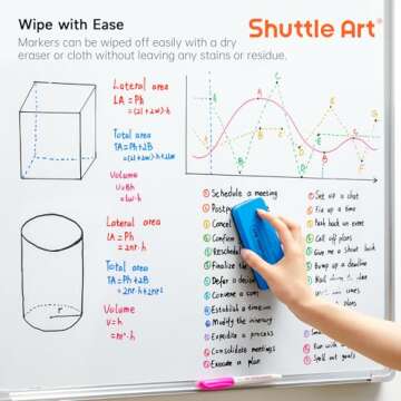 Shuttle Art Dry Erase Markers, 12 Colors 144 Bulk Pack Whiteboard Markers, Fine Point Dry Erase Markers Perfect for Writing on Dry Erase Whiteboard Mirror Glass for School Office Home