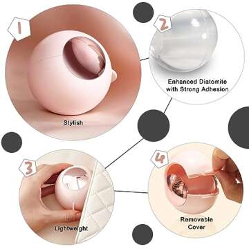 infisu Reusable Lint Roller Ball for Pet Hair, Washable Gel Lint Remover for Clothes, Portable Pet Hair Remover for Travel Household, Pink