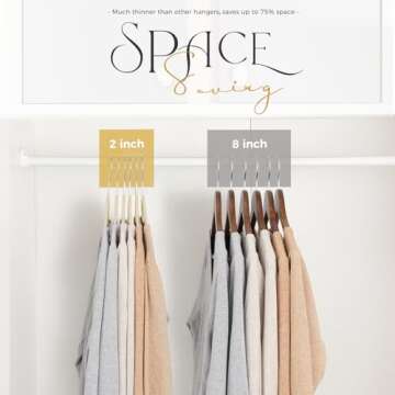 HOUSE DAY Premium Velvet Hangers, Non-Slip Thin Flocked Felt Hangers, Sturdy Clothes Hangers Heavy Duty Coat Hangers & Suit Hangers, Durable Suit Hangers for Closet Space Saving (20 Pack, Beige)