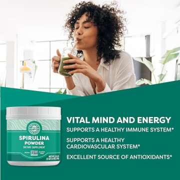 Vimergy Spirulina Powder, 166 Servings – Value Size Nutrient Dense Superfood for Smoothies & Juice...