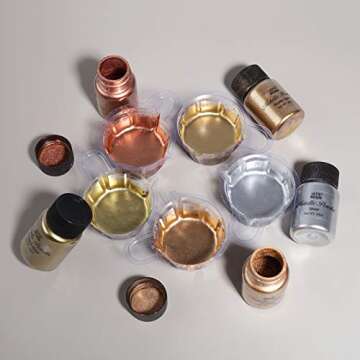 LET'S RESIN Metallic Pigment Powder, 5 Colors Fine Resin Pigment Powder, Each Bottle 20ml Resin Color Pigment for Epoxy Resin Coloring, Polymer Clay and Other Crafts