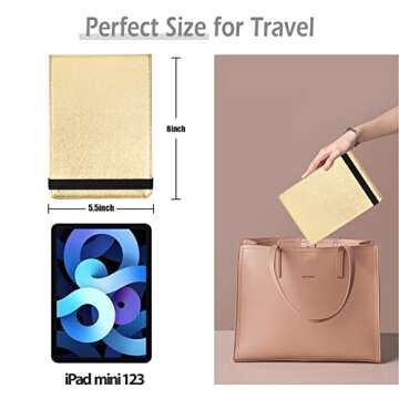 Travel Makeup Mirror with Lights, LED Lighted Vanity Cosmetic Mirror with PU Leather Case, Rechargeable 1500mAh Battery, 3-Color Light Modes Dimming Light Up Mirror 8X 5.5inch for Travel, Home, Office