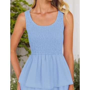 ZESICA Women's Boho Sleeveless Midi Dress for Summer