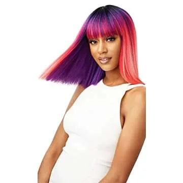 Outre Wigpop Full Wig Heat Resistant Fiber Cosmic Rainbow