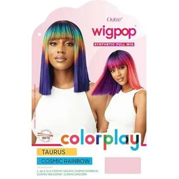 Outre Wigpop Full Wig Heat Resistant Fiber Cosmic Rainbow