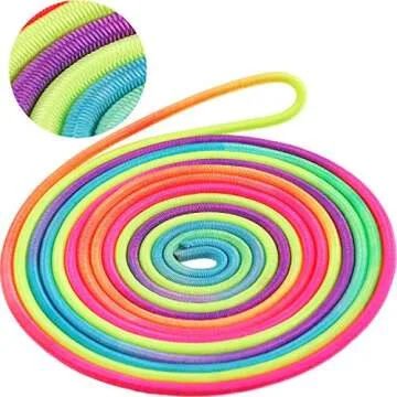 5 Pieces Chinese Jump Ropes Colorful Stretch Rope Elastic Fitness Game for Outdoor Exercise