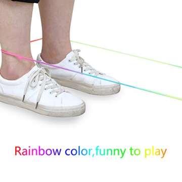 5 Pieces Chinese Jump Ropes Colorful Stretch Rope Elastic Fitness Game for Outdoor Exercise