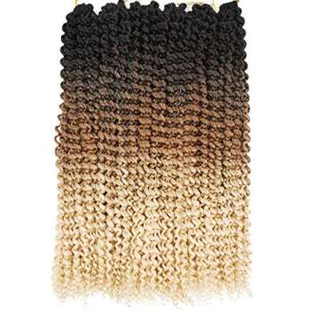 7 Packs Passion Twist Hair 22 Inch Water Wave Synthetic Curly Braids for Passion Twist Crochet Braiding Hair Long Bohemian Curly Hair (22inch, 1B/brown/honey blonde)