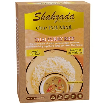 Shahzada One Pot Solutions Thai Curry Rice – Ready to Cook Meal Kit with Authentic Basmati Rice, V...