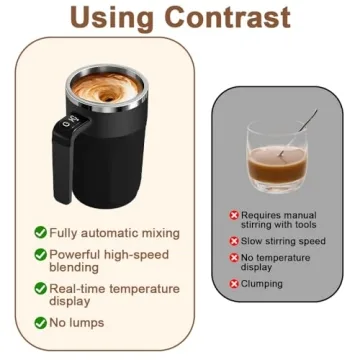 Automatic Stirring Coffee Cup with Temperature Display