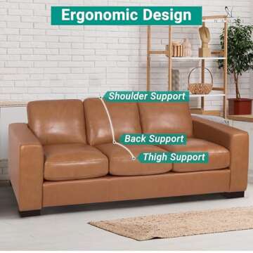 Freya Genuine Leather Sofa - Luxurious Comfort & Elegant Design