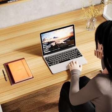 Tribesigns Computer Desk with Hutch, 47 inches Home Office Desk with Space Saving Design with Bookshelf for Small Spaces