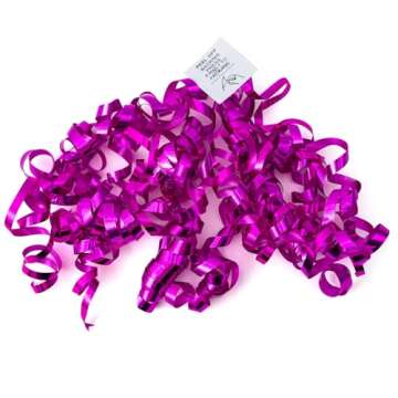 WRAPAHOLIC 12-Count Metallic Hot Pink Self-Adhesive Curly Bows Gift Wrap Accessory - Perfect for Bir...