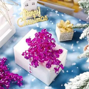 WRAPAHOLIC 12-Count Metallic Hot Pink Self-Adhesive Curly Bows Gift Wrap Accessory - Perfect for Birthday, Holiday, Party Favors Decorations