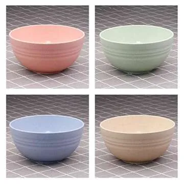 Unbreakable Cereal Bowls - 24 OZ Wheat Straw Fiber Lightweight Bowl Sets 8 - Dishwasher & Microwave Safe - for,Rice,Soup Bowls