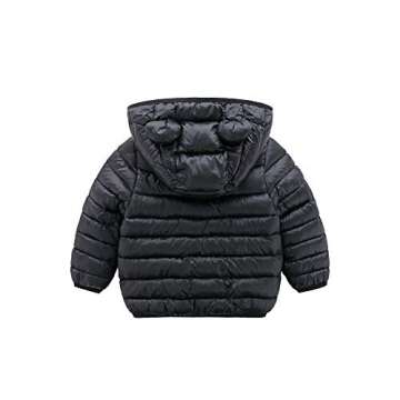 CECORC Winter Coats for Kids with Hoods Light Puffer Jacket for Girls, Boys | Baby, Infants, Toddlers, 6-12 Months,Black