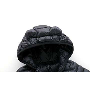 CECORC Winter Coats for Kids with Hoods Light Puffer Jacket for Girls, Boys | Baby, Infants, Toddlers, 6-12 Months,Black