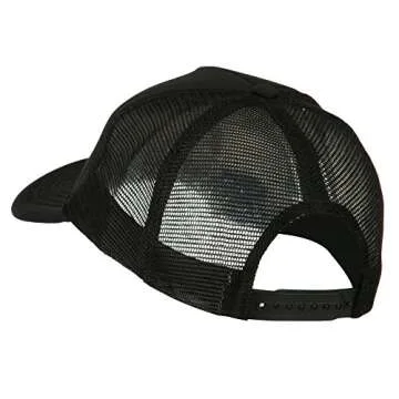 e4Hats.com Smile Face Embroidered Big Size Trucker Cap - Black OSFM