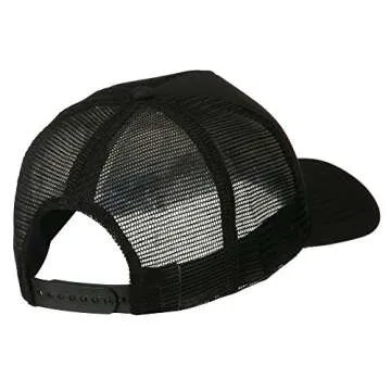 e4Hats.com Smile Face Embroidered Big Size Trucker Cap - Black OSFM