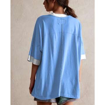 Songling Womens 3/4 Length Sleeve Casual Loose Fit Summer Tee Shirt Basics Cotton t Shirts Trendy To...