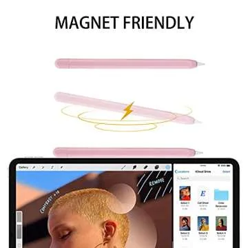 LINGXIU 2 Pack Silicone Case Cover Compatible with Apple Pencil 2nd Generation, Slim Lightweight Pencil Case Skin Sleeve Accessories and 16 Pcs Nib Covers,16 Colors