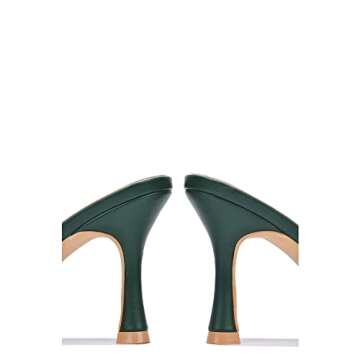 Cape Robbin Concur Sexy Stiletto High Heels for Women, Transparent Square Open Toe Shoes with Bow, Clear Heels Sandals for Women - Green Size 11