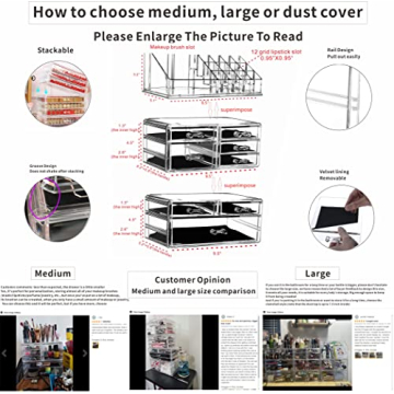 Cq Acrylic Stackable Makeup Organizer 8 Drawers Set of 3