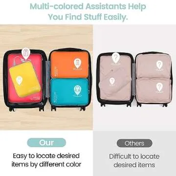 Cambond Compression Packing Cubes for Travel Women - 4 Pack Travel Bags Luggage Packing Organizers Travel Essentials Compression Cubes for Travel Carry on Suitcases, Multi-color