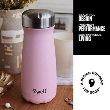 S'well Stainless Steel Traveler - 20 Fl Oz - Pink Topaz - Triple-Layered Vacuum-Insulated Travel Mug Keeps Coffee, Tea and Drinks Cold for 36 Hours and Hot for 15- BPA-Free Water Bottle