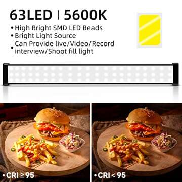 Vallkay LED Video Lighting Kit: Portable Wand Stick with Tripod and Color Filters