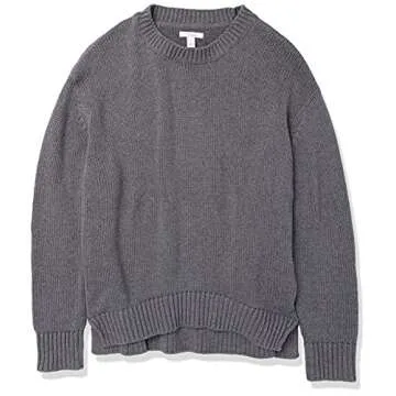 Daily Ritual Women's 100% Cotton Relaxed-Fit Chunky Long-Sleeve Crew Pullover Sweater