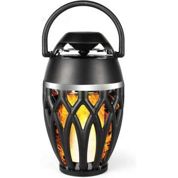 Vanten Outdoor Bluetooth Speakers, Bluetooth 5.0 Led Flame Speaker, IPX5 Waterproof Flame Torch Atmo...