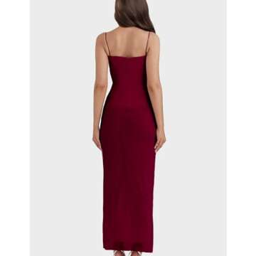 ISZPLUSH Women's Mesh Double Layer Dresses Lace Trim Maxi Elegant Party Bodycon Dress Slim Fit Long Cocktail Party Dresses