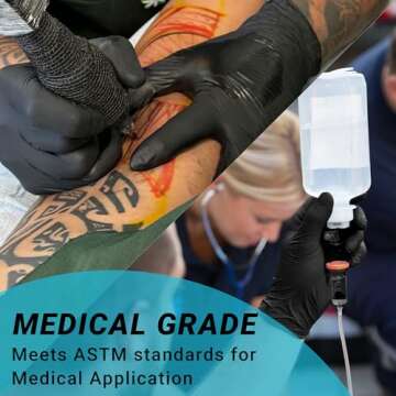 ASAP Medium Nitrile Gloves - 4 Mil Black Exam Gloves, Latex Free, Powder Free - Medical, Food Safe, Disposable - Pack of 100