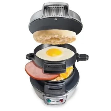 Hamilton Beach Breakfast Sandwich Maker with Egg Cooker Ring – Customize Your Gourmet Breakfast