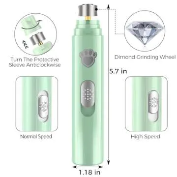 VIWIK Dog Nail Grinder, 2-Speed Rechargeable Dog Nail Trimmers for Large Medium & Small Dogs, Upgrade Professional Electric Pet Paws Grooming, Quiet Puppy Grooming Tool, for Dogs Cats