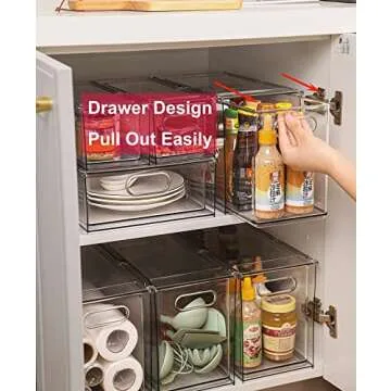 Taiuloo Stackable Refrigerator Organizer with Drawers
