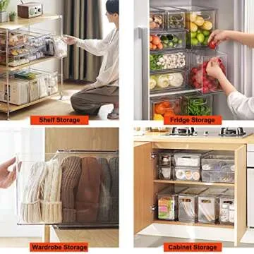 Taiuloo Stackable Refrigerator Organizer with Drawers