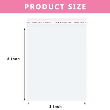 Morepack Self Sealing Cellophane Bags,3x5 Inches 200 Pcs Clear Cookie Bags Resealable Cellophane Bag...
