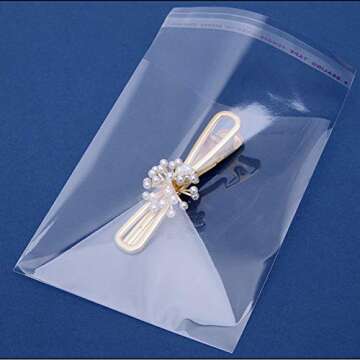 Morepack Self Sealing Cellophane Bags,3x5 Inches 200 Pcs Clear Cookie Bags Resealable Cellophane Bag for Packaging Cookies,Favors, Products,Candy