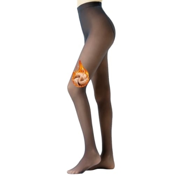 Mivnue Fleece Lined Tights for Women Winter Warm Sheer Black Womens Tights Thermal Thick Fake Transl...
