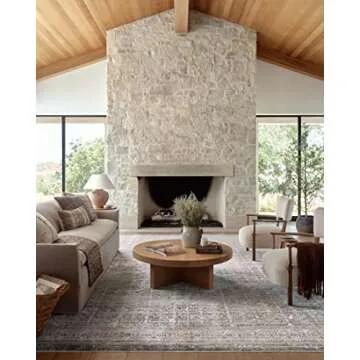 Loloi Amber Lewis Alie Collection ALE-04 Sky/Stone 7'-10'' x 10', .13'' Pile Height, Area Rug
